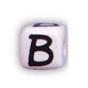 字母珠- B-陶瓷-立方体-白色/黑色字母-陶瓷字母珠- B-陶瓷字母珠-陶瓷字母珠-陶瓷字母珠