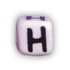 字母珠- H -陶瓷-立方体-白色/黑色字母-陶瓷阿尔法珠- H -陶瓷字母珠-陶瓷字母珠-陶瓷字母珠