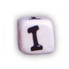 字母珠- I -陶瓷-立方体-白色/黑色字母-陶瓷阿尔法珠- I -陶瓷字母珠-陶瓷字母珠-陶瓷字母珠