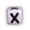 字母珠- X -陶瓷-立方体-白色/黑色字母-陶瓷阿尔法珠- X -陶瓷字母珠-陶瓷字母珠-陶瓷字母珠