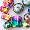 玻璃珠金属混合-彩虹-玻璃珠
