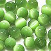 玻璃猫眼珠-圆形光纤珠- Dk绿色-玻璃珠-猫眼玻璃珠
