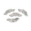 金属珠-翅膀-明亮镀银-金属珠