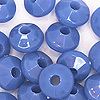 在上雕琢平面的Rondelle珠子-在上雕琢平面的间隔珠子-枪管蓝色(威廉斯堡蓝色)- Rondelle间隔珠子