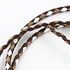 博洛领带绳-编织博洛绳-棕色/棕色/白色-博洛领带绳-皮革绳-编织皮革绳-博洛领带用品