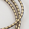 博洛领带绳-编织博洛绳-金属金和棕色-博洛领带绳-皮革绳-编织皮革绳-博洛领带用品
