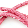 皮革波洛绳-圆形编织皮绳-粉红色-波洛皮革-皮革波洛领带绳-皮革波洛绳