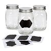 带黑板标签的玻璃泥瓦匠罐-透明-玻璃泥瓦匠罐