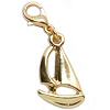 龙虾Clasp Charm - Sailboat - Gold - Jewelry Charm