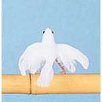 Feathered White Dove w/open wings