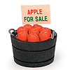 永恒的迷你?-苹果桶桶苹果Mini Apple Barrel - Miniature Food - Miniature Bucket of Apples - Mini Food