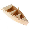 木制划艇与桨。自然。微型木船