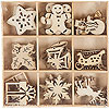 迷你激光切割木材形状-圣诞主题-木材切割-圣诞装饰品