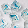 立方玻璃漩涡珠-水和明确-玻璃珠-漩涡珠-立方珠